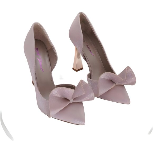 Betsey Johnson Nobble Sculpted Champagne Sparkle Metallic Bow Pumps US 11M - Picture 4 of 6